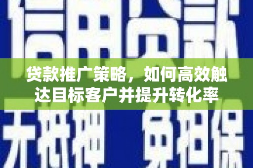 双塔贷款推广策略，如何高效触达目标客户并提升转化率