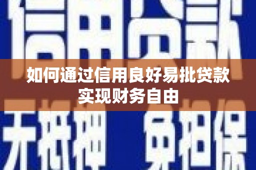 双塔如何通过信用良好易批贷款实现财务自由