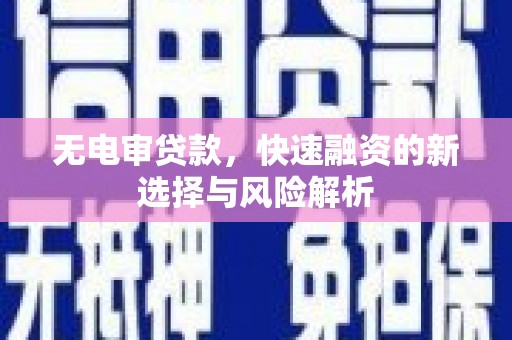 双塔无电审贷款，快速融资的新选择与风险解析