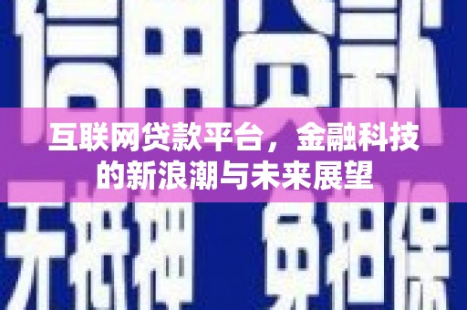 双塔互联网贷款平台，金融科技的新浪潮与未来展望